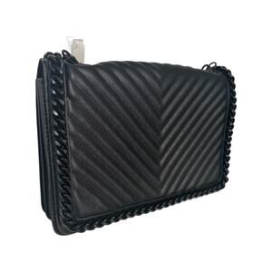 Aldo Greenwald Quilted Crossbody Bag with Chain Detailing in Black New With Tags